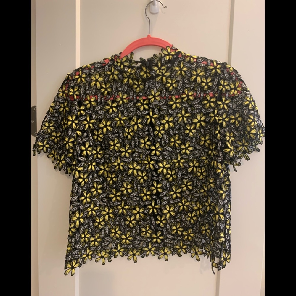 Self Portrait Daisy Guipure lace top